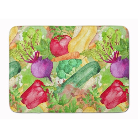 Carolines Treasures Watercolor Vegetables Farm to Table Machine Washable Memory Foam Mat BB7572RUG